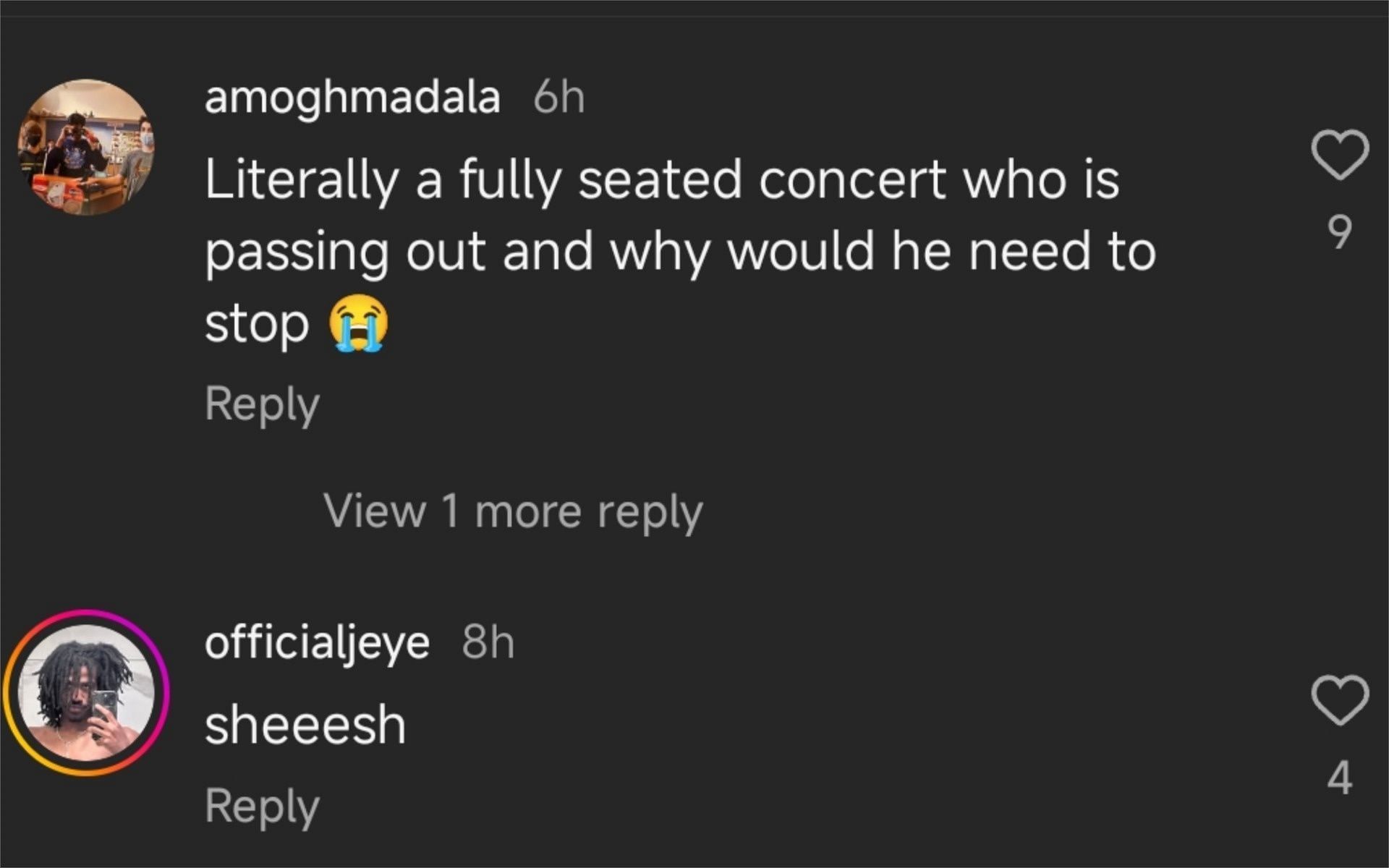 More comments about Playboi Carti's performance, (Photo via Instagram/@forthespeakers)